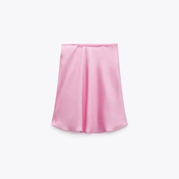 Zara Pink Satin Effect Mini Skirt - Picture 15 of 17
